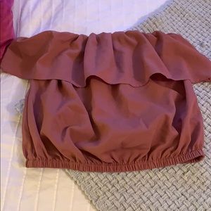 Mauve flowy crop top tube top